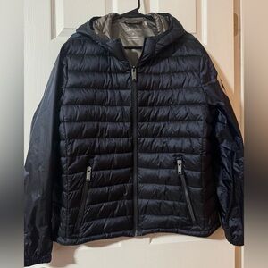 Calvin Klein Men’s Black Quilted Hooded Puffer Jacket